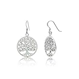 Sterling Silver Tree of Life Polished Earrings