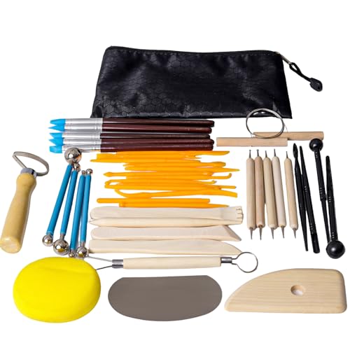 Air Dry Clay Kit 10 LBs + 42 Pcs Pottery Tools - Non-Toxic Organic Clay for Sculpting, Hand Modeling & Throwing, for Art Classes Ceramics Workshops (White) - Image 3