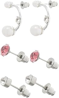 Girls 3-Piece Metal Earring Set – Multicolor KA-70-1