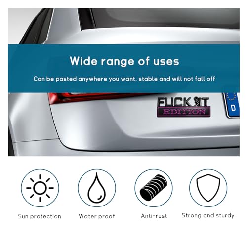 Image of Dickno Fuck It Edition Emblem for Car, Auto Fender Bumper Decoration Stickers, Vehicle 3D Side Fender Rear Trunk Decal Badge, Universal Exterior Accessories for Car Truck SUV (Black & Purple)