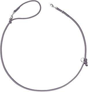 HUNTER Correa Ajustable para Perros Soho Round Mini, Color: Lila y Gris, Piel de Vacuno, Ajustable en 3 Posiciones, Suave y Flexible, Ligera y Resistente, para Perros pequeños y Cachorros, Fabricado