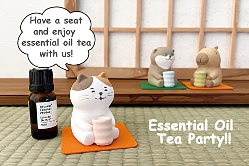 Stone Diffuser Tea-Drinking Animals [ Designed In Japan] Non Electric Passive Diffuser For Essential Oil And Aromatherapy (Ceramic/Clay) (Tea-Drinkig Dog) #TOP1