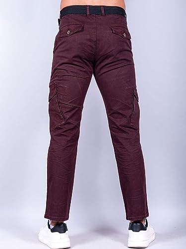 Image of Tistabene Ruby Wine Gap Twill Cotton Cargo Pants