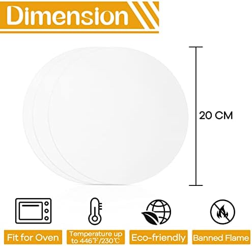 HaWare Cake Tin Liners, 150 Pcs 9 Inch Round Parchment Paper, Non Stick Baking Parchment Circles Greaseproof Paper Sheets Fit Cake Pan, Oven, Tortilla Press for Baking/Cooking/Steaming (23cm, White)
