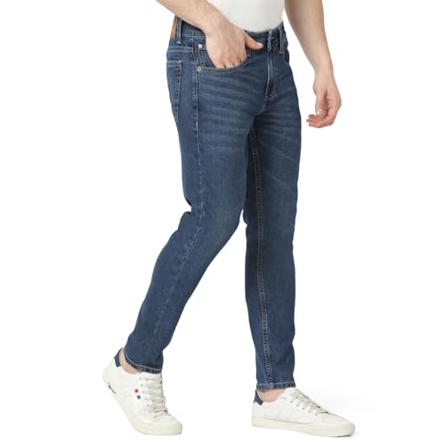 Image of Spykar Men's Kano Slim Fit Mid-Rise Jeans (Ankle Length)