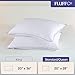 FluffCo Down Alternative Pillows Standard/Queen Size Set of 2 - Queen Bed Pillows for Sleeping - Made in USA - Cooling Surface and Machine Washable for Side, Back, and Stomach Sleepers