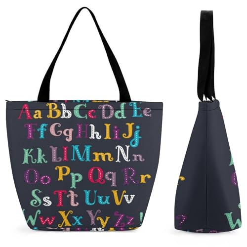 Sac à main alphabet anglais pour femme cabas grand format de voyage 28x18x32cm