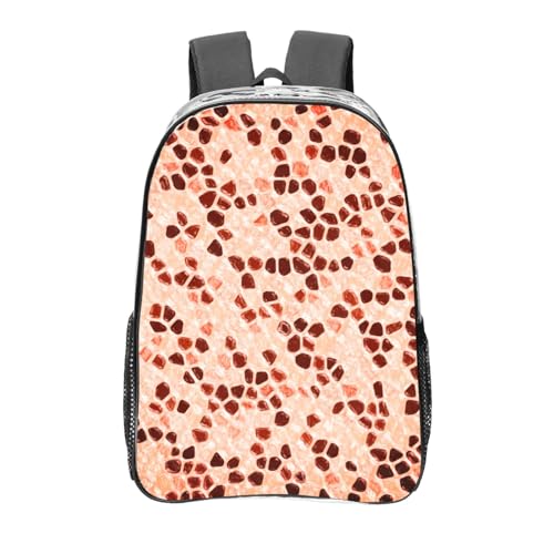 YXDVPALNE Marrón Beige Rosa Coral Naranja,Mochila informal de 16 pulgadas, transparente, resistente al agua, para la escuela
