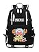 WANHONGYUE One Piece Tony Tony Chopper Anime Backpack Student Schultasche Laptop Rucksäcke Freizeittasche Reiserucksack Daypack Schwarz-2