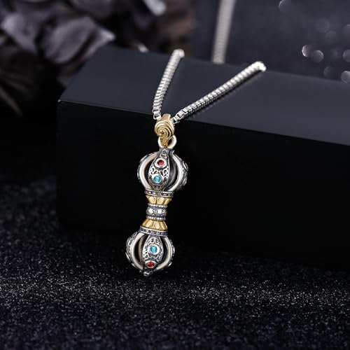 Amulette bouddhisme Vajra en argent pour style zen et méditation - 3