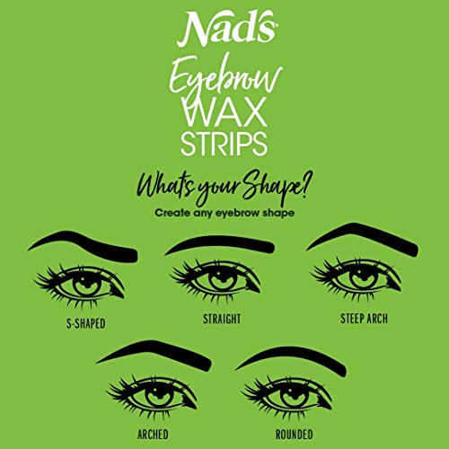 Nad's Eyebrow Wax Strips - Facial Hair Removal For Women - Eyebrow Wax Kit With 6 Eyebrow Waxing Strips + 6 Calming Oil Wipes + 2G Skin Protection Powder, 1 Count #TOP4