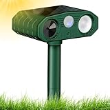 Répulsif Chat Ultrason, 3 Modes Repulsif Chat Solaire & Solaire et USB Répulsif Animaux, IP54 Étanche Repulsif Chat Exterieur avec Détecteur et Flash pour Chats Chiens Souris Ratons Animaux de Jardin