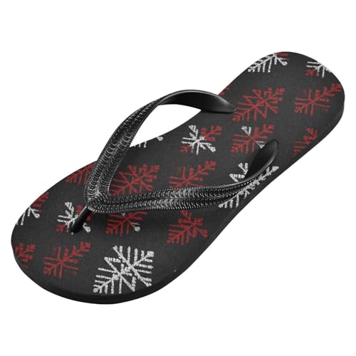 Flip Flop Sandals Red White Pattern Print for Women Men Beach Outdoor XS2