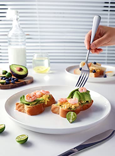 Sweese 154.001 Porcelain Round Dinner Plates - 10 Inch - Set Of 6, White #TOP2