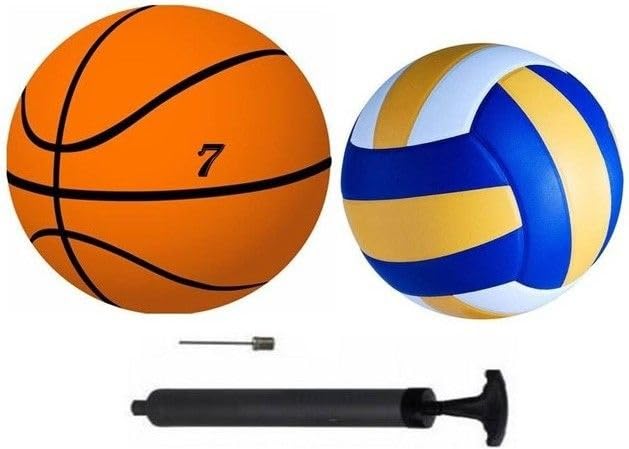 Fitdex Combo of Basketball Size-7 and Volleyball+ Air Pump, Volleyball - Size: 5 (Standard, Pack of 3, Multicolor)-image-25