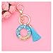 WOKEZ Fashion English Letter Keynchain avec Paillettes De Paillettes Blue Course À Gland (Size : O)
