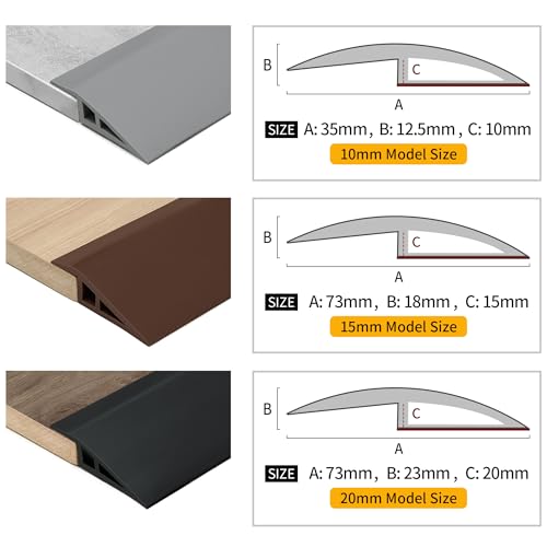 BNELL Carpet & Floor Edging Trim Strip,Self Adhesive-PVC Floor Transition Strip,Threshold Transitions Suitable for Threshold Height Less Than 20mm (6.56FT_White) by bnell - Image 4