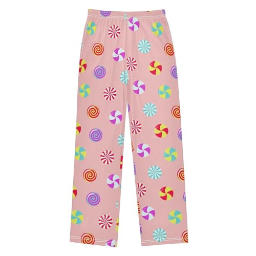 ZZXXB Pinwheel Candy Boys Long Pants Soft Trousers Elastic Waist Kids Lounge Bottoms with Pockets S-XL