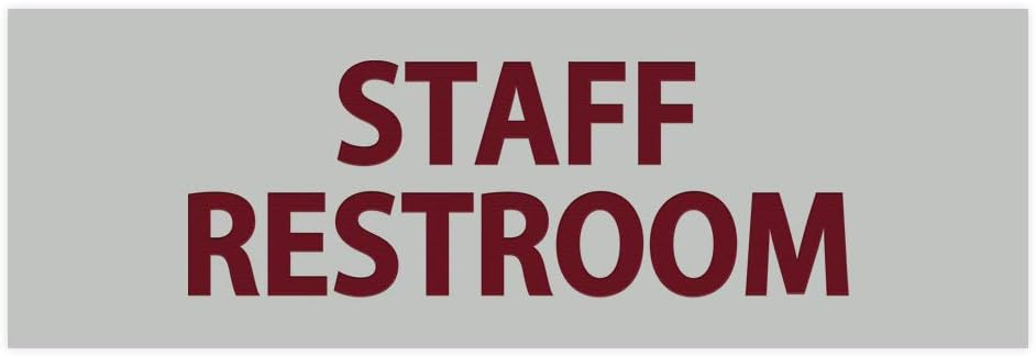 Signs ByLITA Basic Staff Restroom (Light Grey/Burgundy) - Large