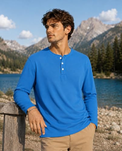 Image of London Hills t Shirt for man | Solid Henley t Shirts for Mens | Casual Wear Tshirt for man | Shirts Men | Tshirt Shirts Men | Full Sleeve t Shirt for Men's | Mens tees | t-Shirts Stylish Everyday Use