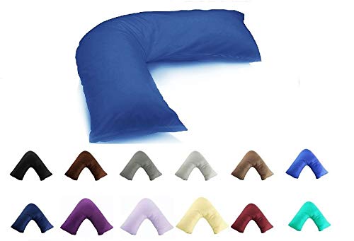 Haani V Shaped Pillow With Complimentry Free Pollycotton Removable Cover (BLUE) — image 1