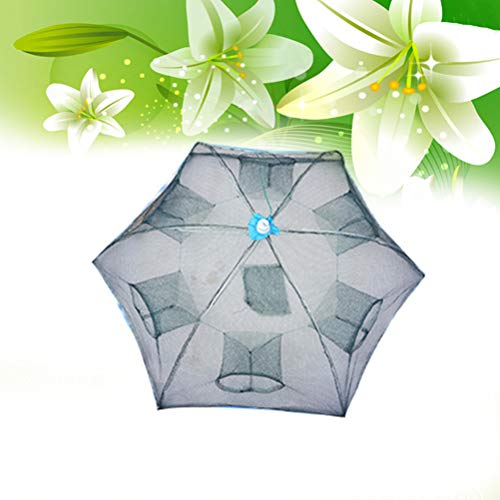 image for LIOOBO Auto Folding Bait Cast Mesh Trap Net Portable Fishing Landing N