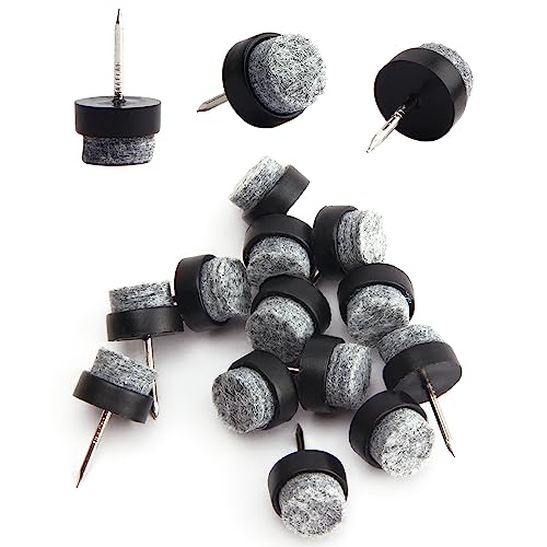 Yinpecly Round Felt Nail Furniture Pads Chair Table Leg Protector for Furniture Feet 14x9mm(DxCap Height) Black 46PCS
