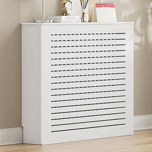 Stylish Wooden Radiator Cover Shelf - Louvered Heating Cabinet for Living Room & Hallway, Decorative Stand (60x70x15cm/24x28x6in) - Perfect Home Accessory