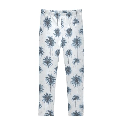 Girls' Athletic Leggings Ankle Length Yoga Dance Pants Kids Teen 4T Palm Trees Water Drops