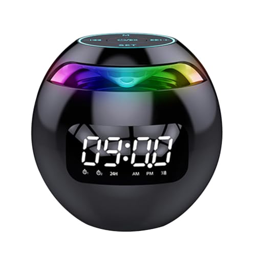 AMSLSIU Altavoz inalámbrico Compatible con Bluetooth, Bola Recargable, Sonido estéreo, Radio, Tarjeta TF, Despertador, Altavoz, reproducción, Tipo 1