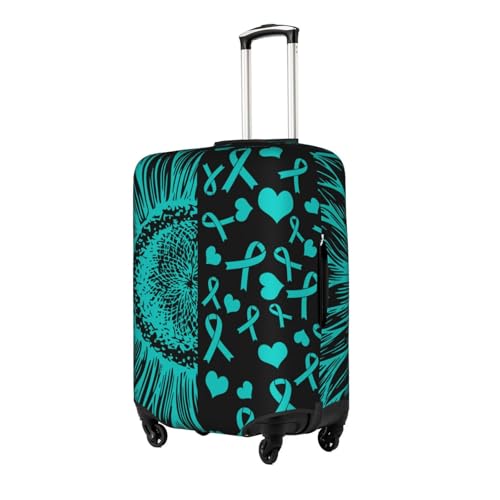 Travel Luggage Cover Sunflower Food Allergy Awareness Fashion Washable Baggage Suitcase Protector Fit For Luggage Large2