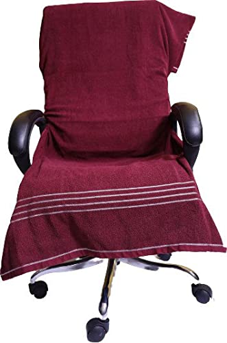 Image of Cotton Solid Luxury Office Chair Towel with Tie Knot 550 GSM - (Pack of 1 (36x72) Chair Towel (Maroon)