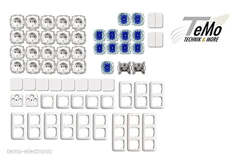 Preisvergleich Produktbild TM: Busch-Jäger Reflex SI alpinweiß Steckdosen / Abdeckrahmen / Wippen / UP-Einheit Paket