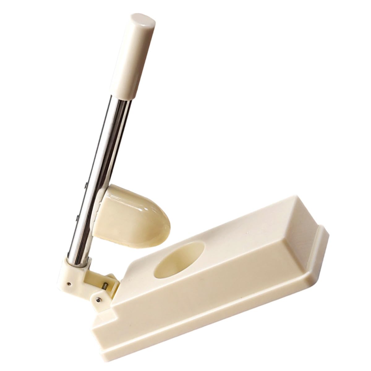 Mikikit Pressa per Pasta Manuale e Stampo per Ravioli Fai da Te Bianco Manico Esteso, Utensile per Gnocchi e Empanadas, Strumento Cucina Versatile per Preparazioni Casalinghe