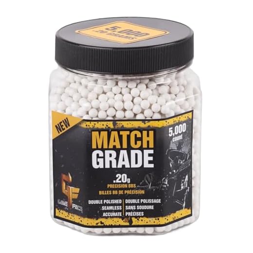 Game Face 20GPW5J 6mm Match Grade .20-Gram 6mm White Airsoft BBs (5000-Count)