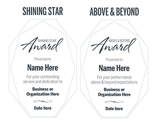 Awards4U Jade Glass Trophy Award with Custom Engraving - Laser Engraved Trophies 8.5 inches - Choose from Appreciation, Retirement, Excellence, Recognition, Shining Star, above & Beyond - 8.5\" Tall