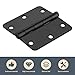 SORGMACH Door Hinges 3 1/2 Inch Matte Black 3.5 Inch Interior Hinges 1/4