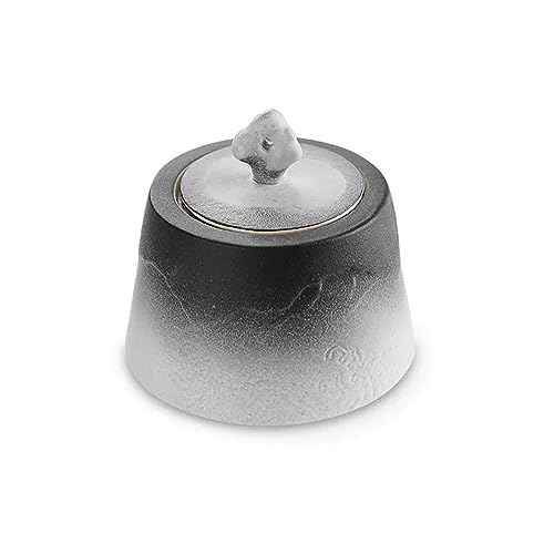 GFHTRELY Tea Can Chinese Style Porcelain Tea Tin Matte Kiln Glazed Surface Ceramic Storage Containers with Airtight Lid Canister for Loose Tea Caddy