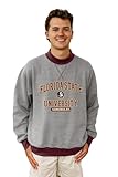 Blue 84 Standard NCAA Officially Licensed Mock Crewneck Sweatshirt Applique, Graphite