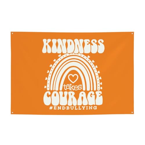 Unity Day - Peace Love Unity Anti Bullying Orange Banner Flag Background for Holiday Party Supplies Home Decoration 47x71in