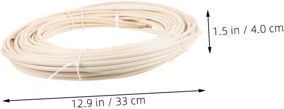 Tofficu 3 Rolls Natural Rattan Round Reed of Weaving Supplies for Furniture Making Basket Crafting Durable Rattan for DIY Projects for Chairs Home Decor