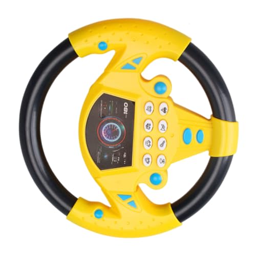 Abaodam Interactive Rotating Steering Wheel Simulator for Realistic Driving Portable Car Seat Controller for Backseat Fun and Skill Development