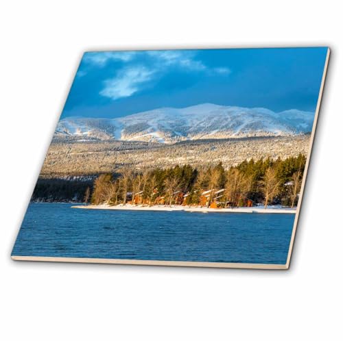 3dRose Whitefish Mountain Ski Runs Ceramic Tile 4 Inch