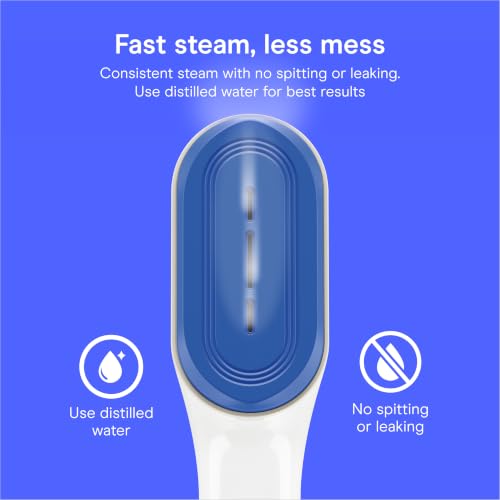 Conair Clothes Steamer, 2-in-1 Travel Steamer & Iron, Anti-Drip, White/Blue - image 7