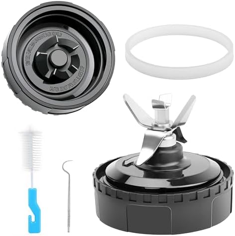 5 Fins Blender Blade Replacement Part For Ninja Blender, 3.35in/8.5cm Extractor Blade Assembly for Ninja QB3000 QB3000QBK QB3000QR-30 QB3001SS QB3001SS-30 QB3004 QB3005 with Hook, Brush, Rubber Gasket