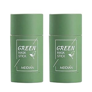 2 stuks groene thee-purifying Clay Stick masker oliecontrole gezichtsmasker, stick diep reinigend anti-acne-masker fijn…