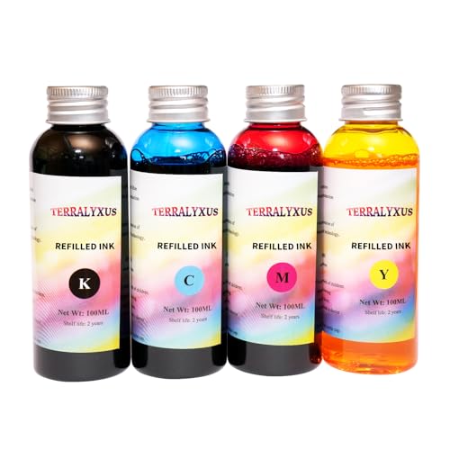 TerraLyxus 4×100ML Compatible Ink Refill Kit Suitable for 280XL 281XL 270XL 271XL 250XL 251XL Compatible for PIXMA TS702a TS702 TR8620a IX6820 TR8622a TR6320