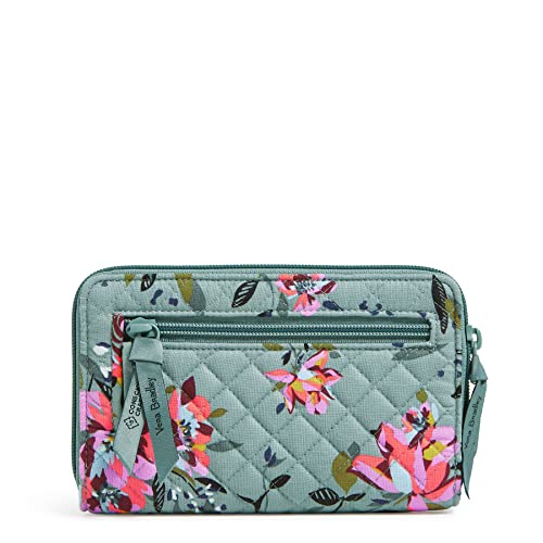 Vera Bradley Women's Cotton Turnlock Wallet With Rfid Protection, Rosy Outlook - Recycled Cotton, One Size #TOP5