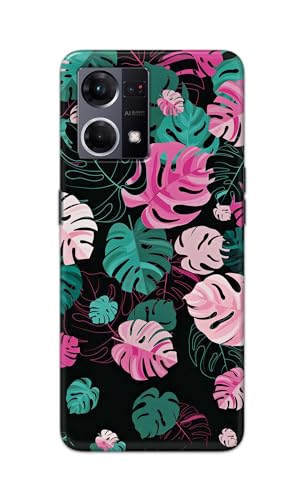 Image of Printed Hard Back Cover for Oppo F21 Pro 4G Back Cover (Seamless Leaves) -190724(EA)