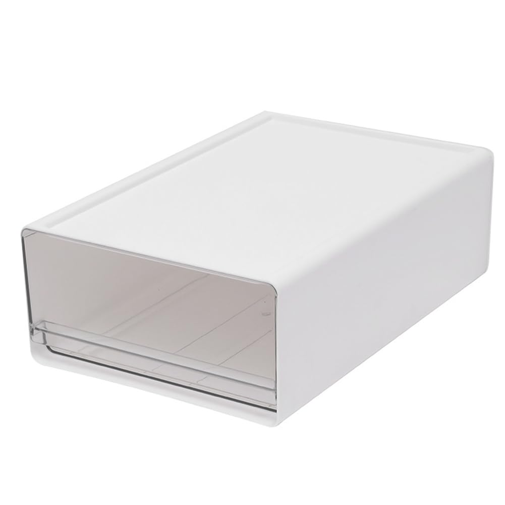 Boîte de rangement fichiers bureau transparent avec tiroir empilable